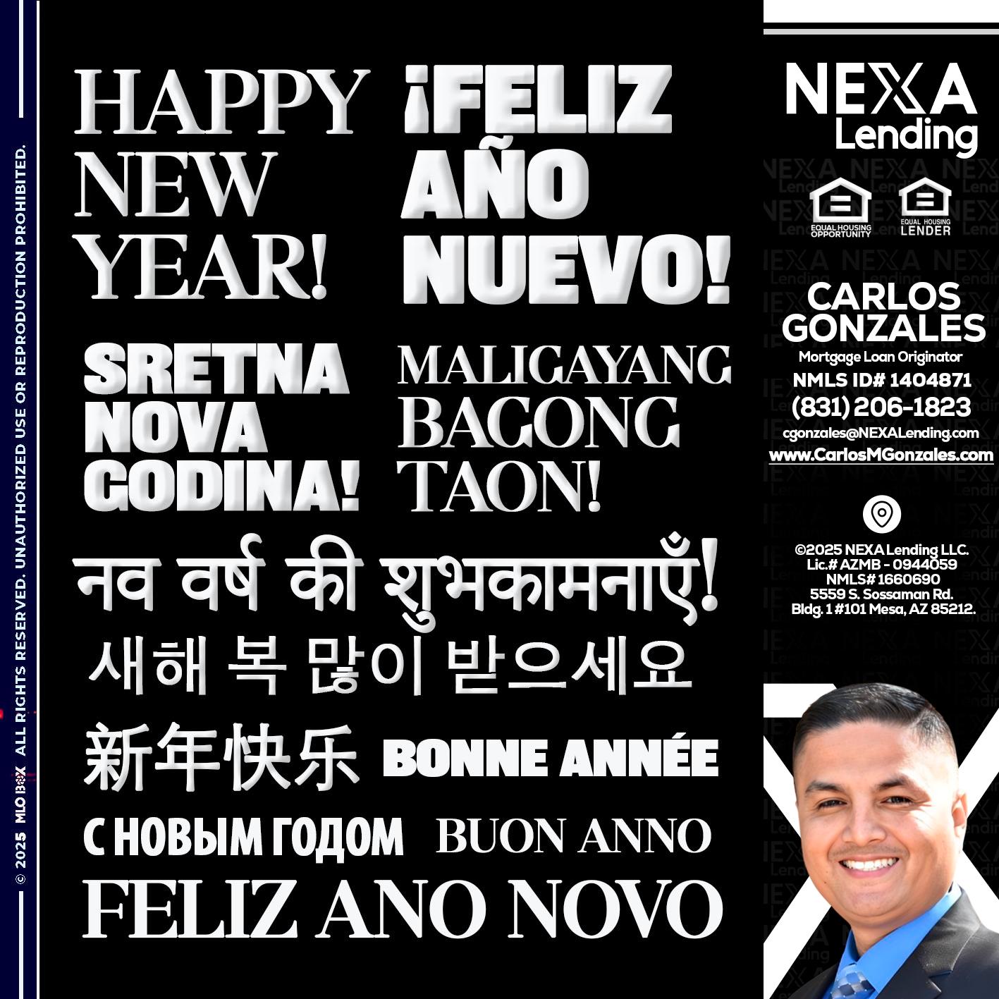 HAPPY NEW YEAR - Carlos Gonzales -Mortgage Loan Originator
