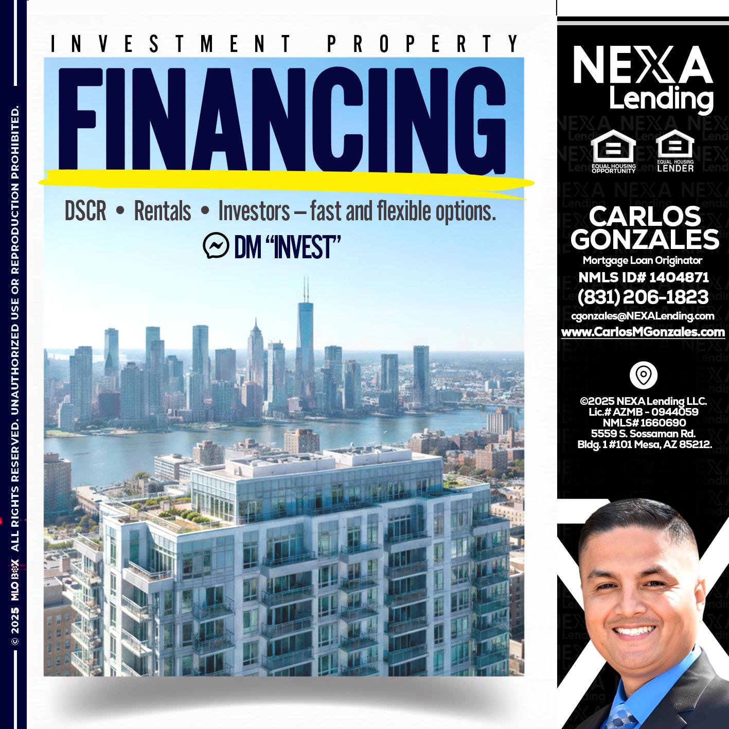 FINANCING - Carlos Gonzales -Mortgage Loan Originator