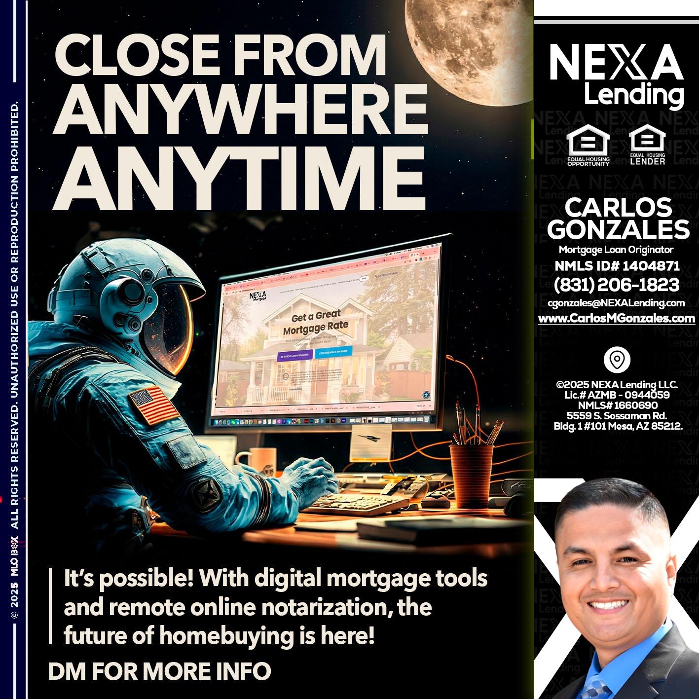close from - Carlos Gonzales -Mortgage Loan Originator