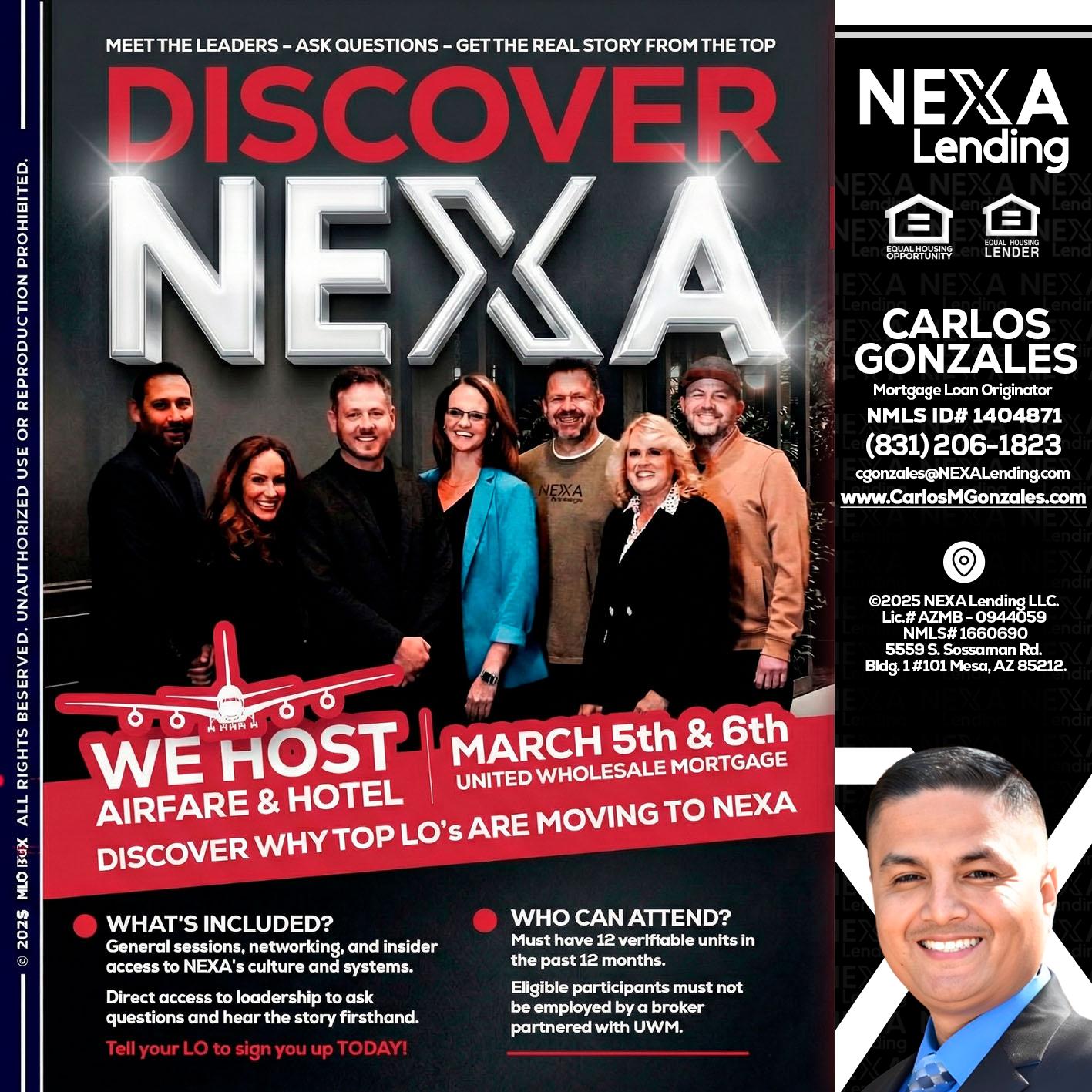 DISCOVER NEXA - Carlos Gonzales -Mortgage Loan Originator