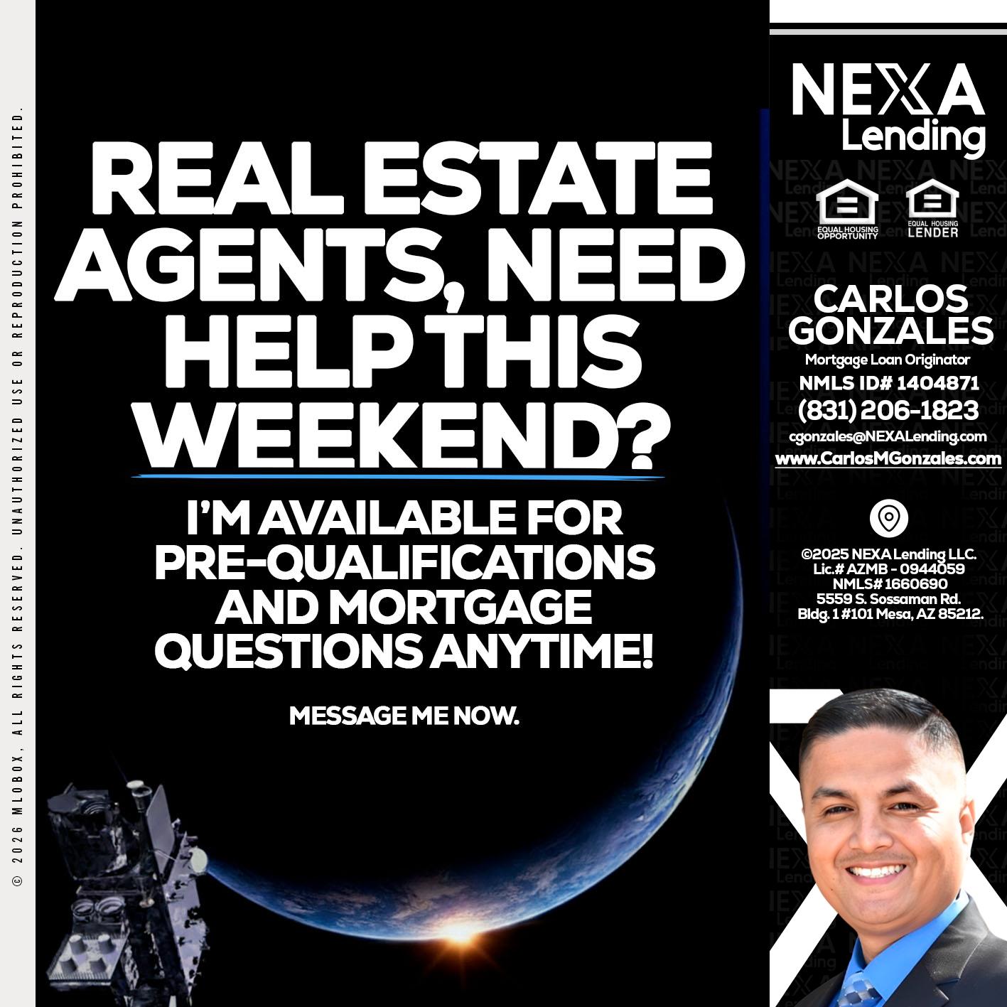 REAL ESTATE AGENTS - Carlos Gonzales -Mortgage Loan Originator