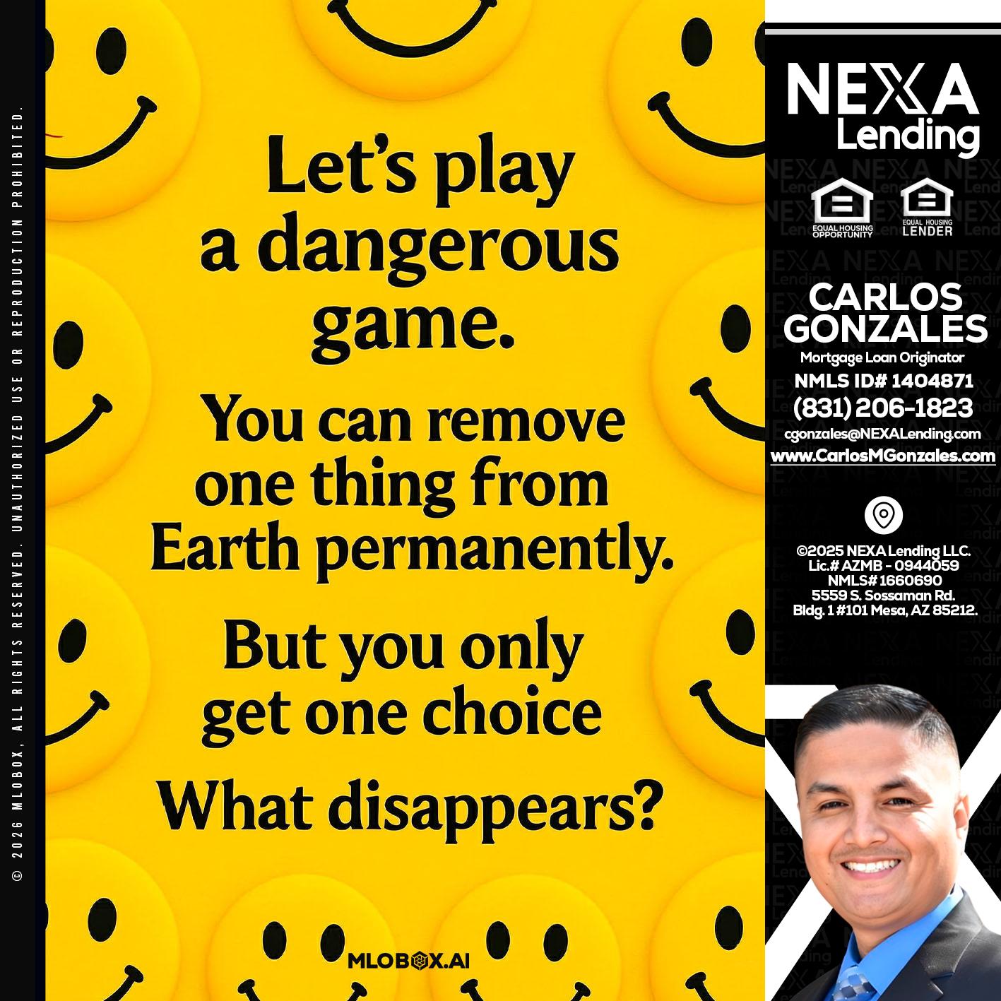 LETS PLAY - Carlos Gonzales -Mortgage Loan Originator