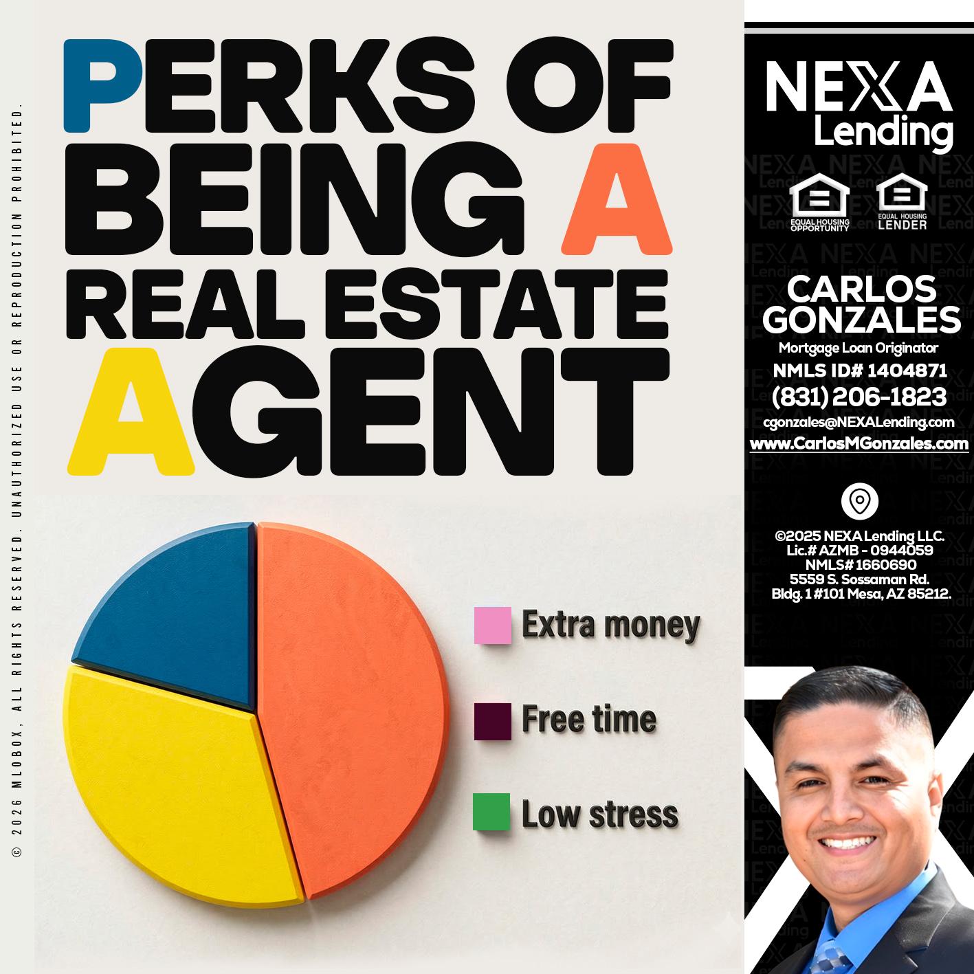 PERKS OF BEING - Carlos Gonzales -Mortgage Loan Originator