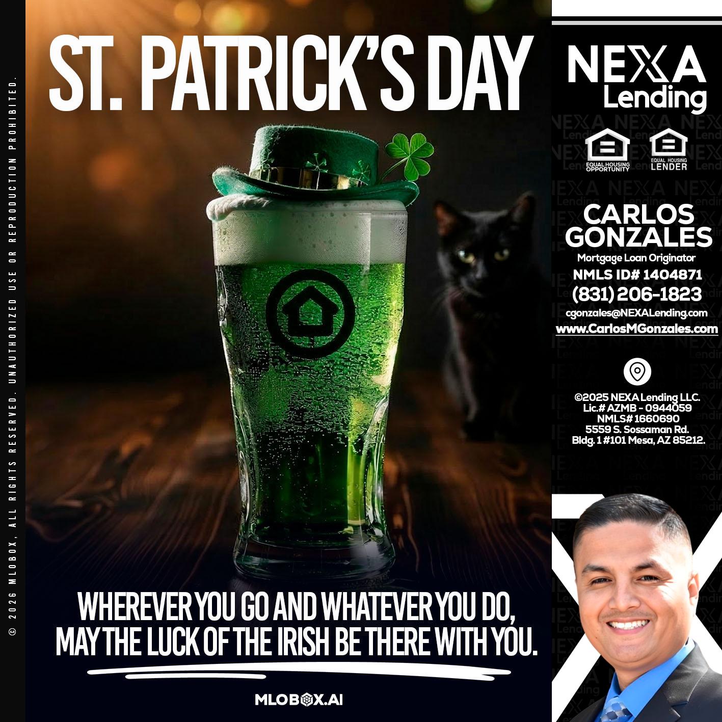 st. Patricks day - Carlos Gonzales -Mortgage Loan Originator