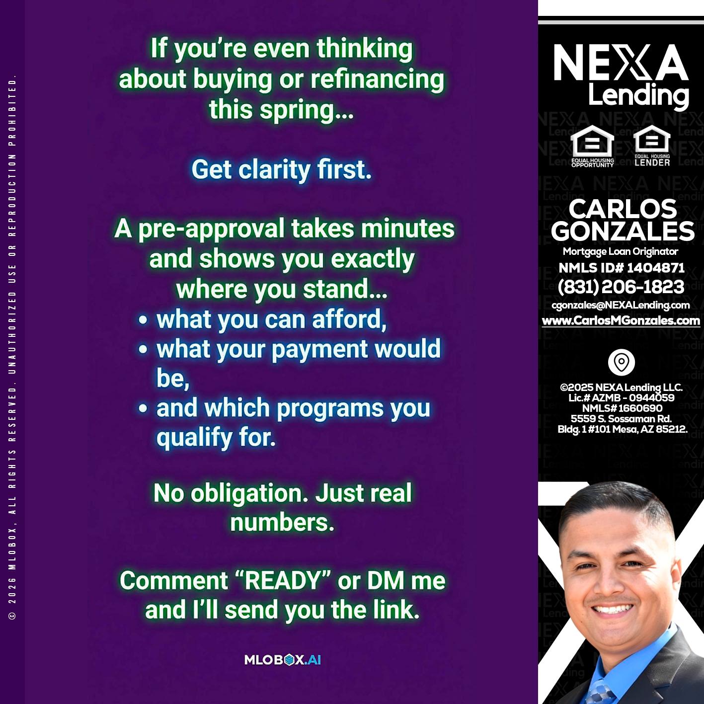 IF YOU THINKING - Carlos Gonzales -Mortgage Loan Originator