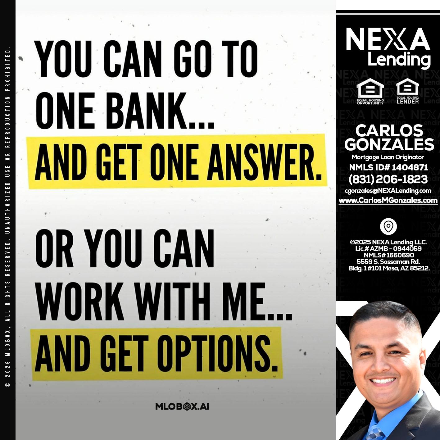 YOU CAN GO TO - Carlos Gonzales -Mortgage Loan Originator