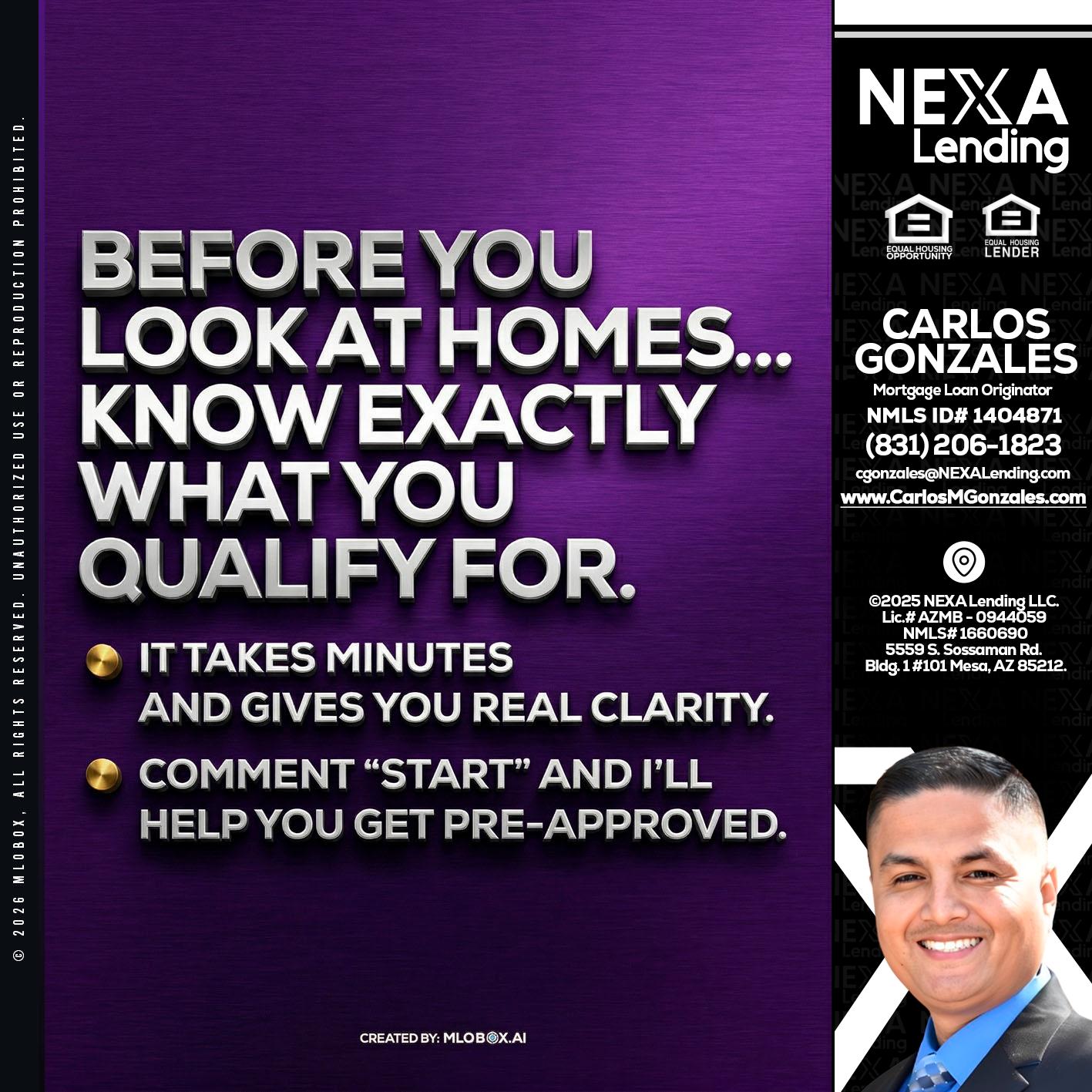 BEFORE YOU - Carlos Gonzales -Mortgage Loan Originator