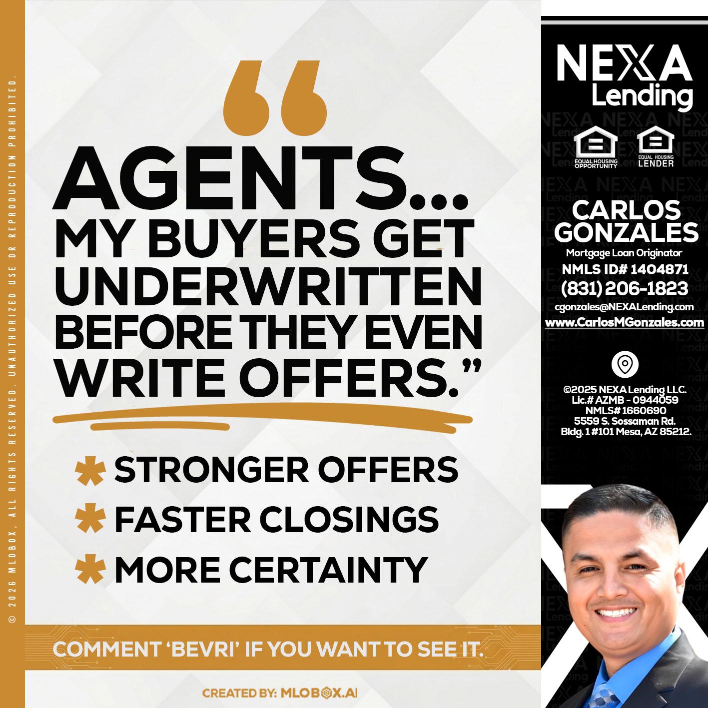 agents - Carlos Gonzales -Mortgage Loan Originator