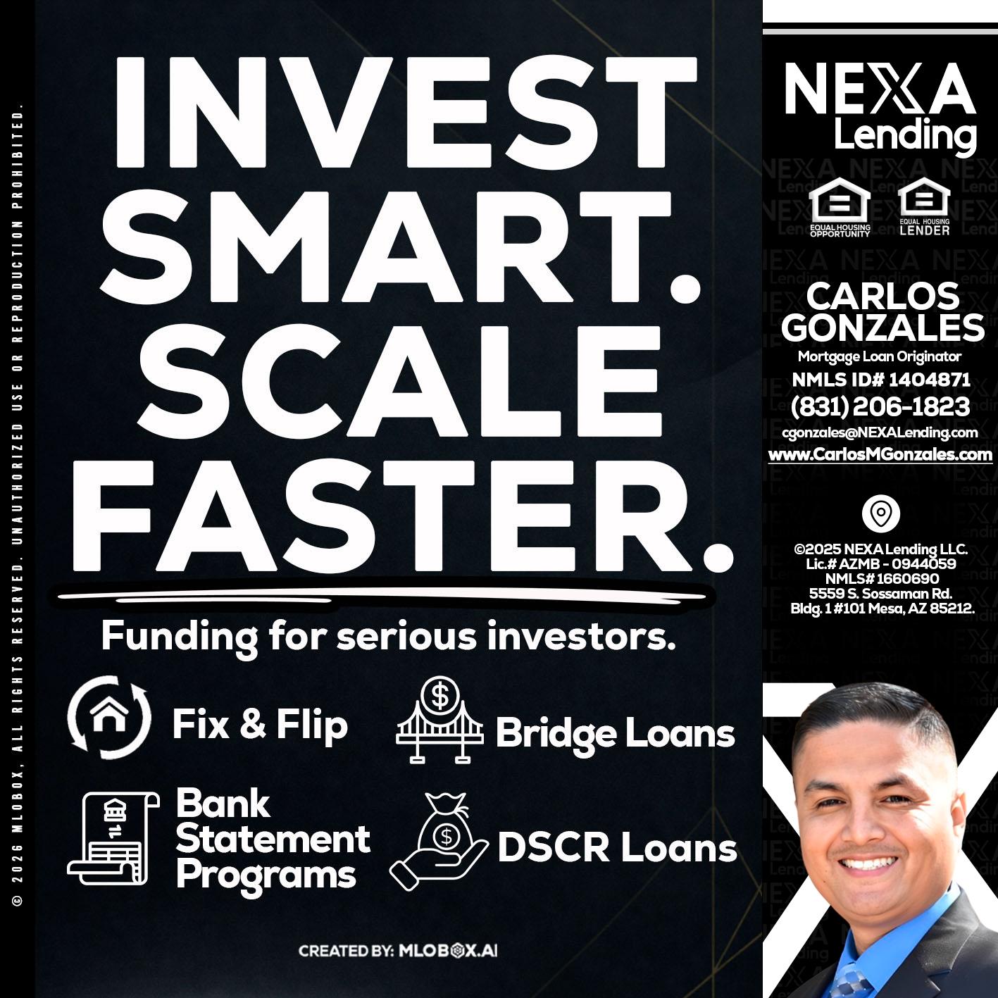 INVEST SMART - Carlos Gonzales -Mortgage Loan Originator