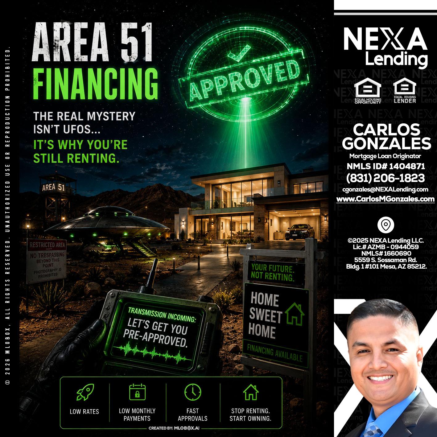 AREA 51 - Carlos Gonzales -Mortgage Loan Originator