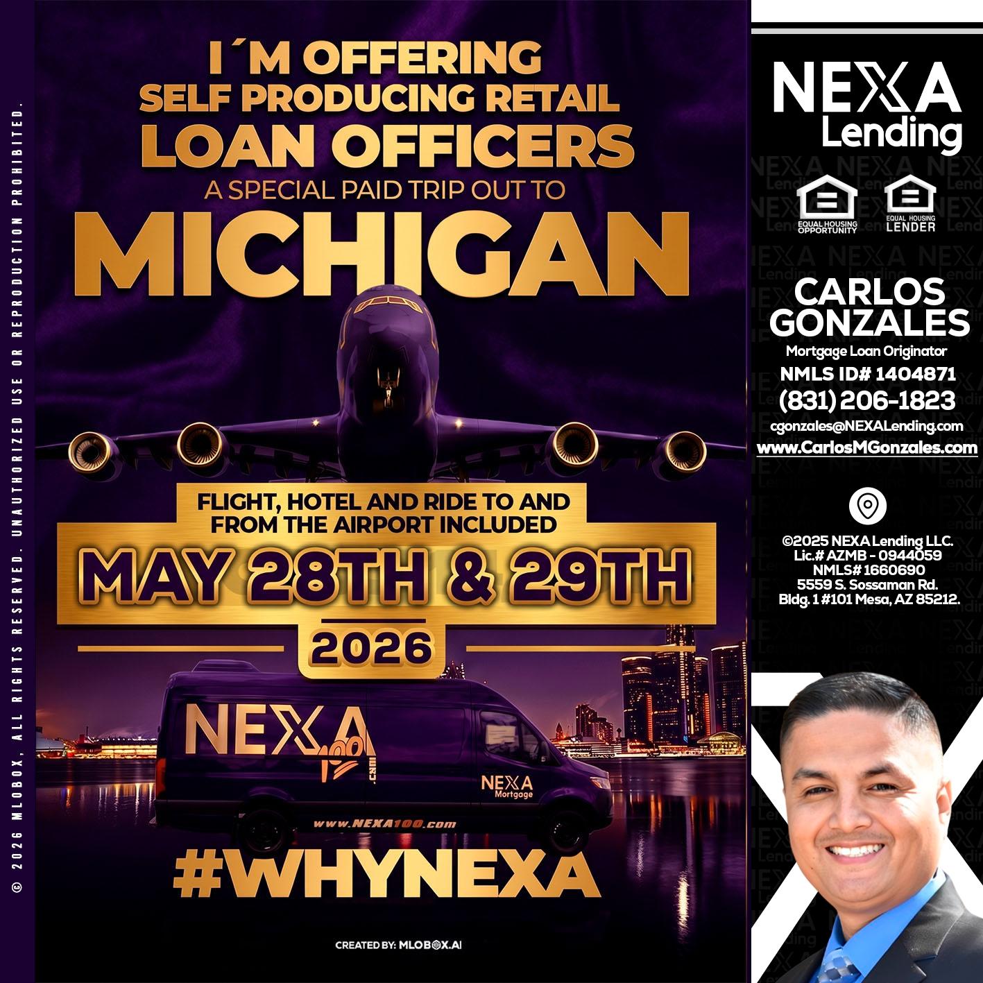 MICHIGAN - Carlos Gonzales -Mortgage Loan Originator