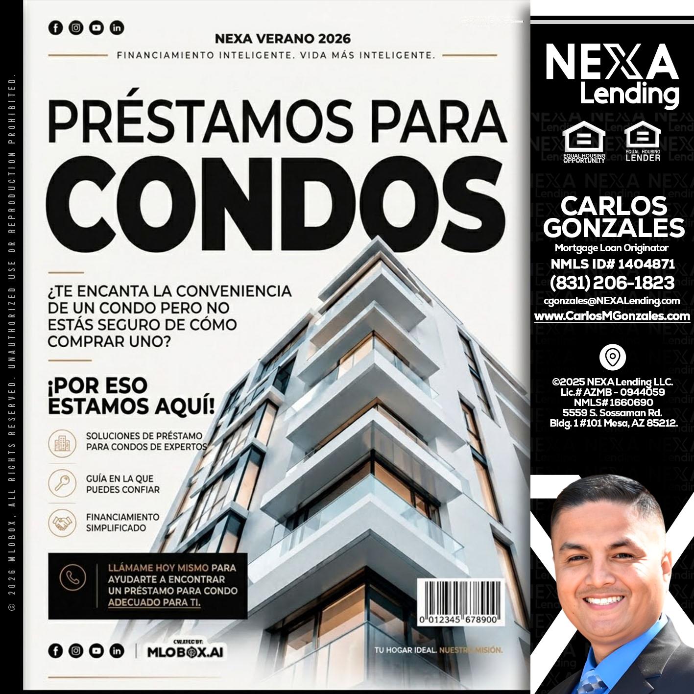 PRESTAMOS PARA CONDOS - Carlos Gonzales -Mortgage Loan Originator