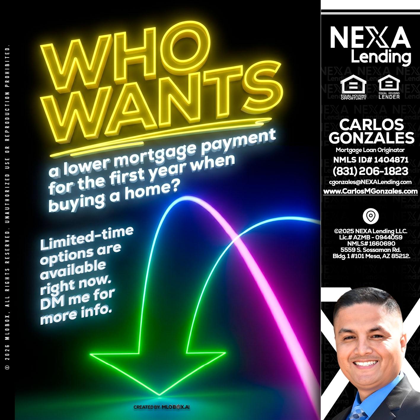 WHO WANTS - Carlos Gonzales -Mortgage Loan Originator