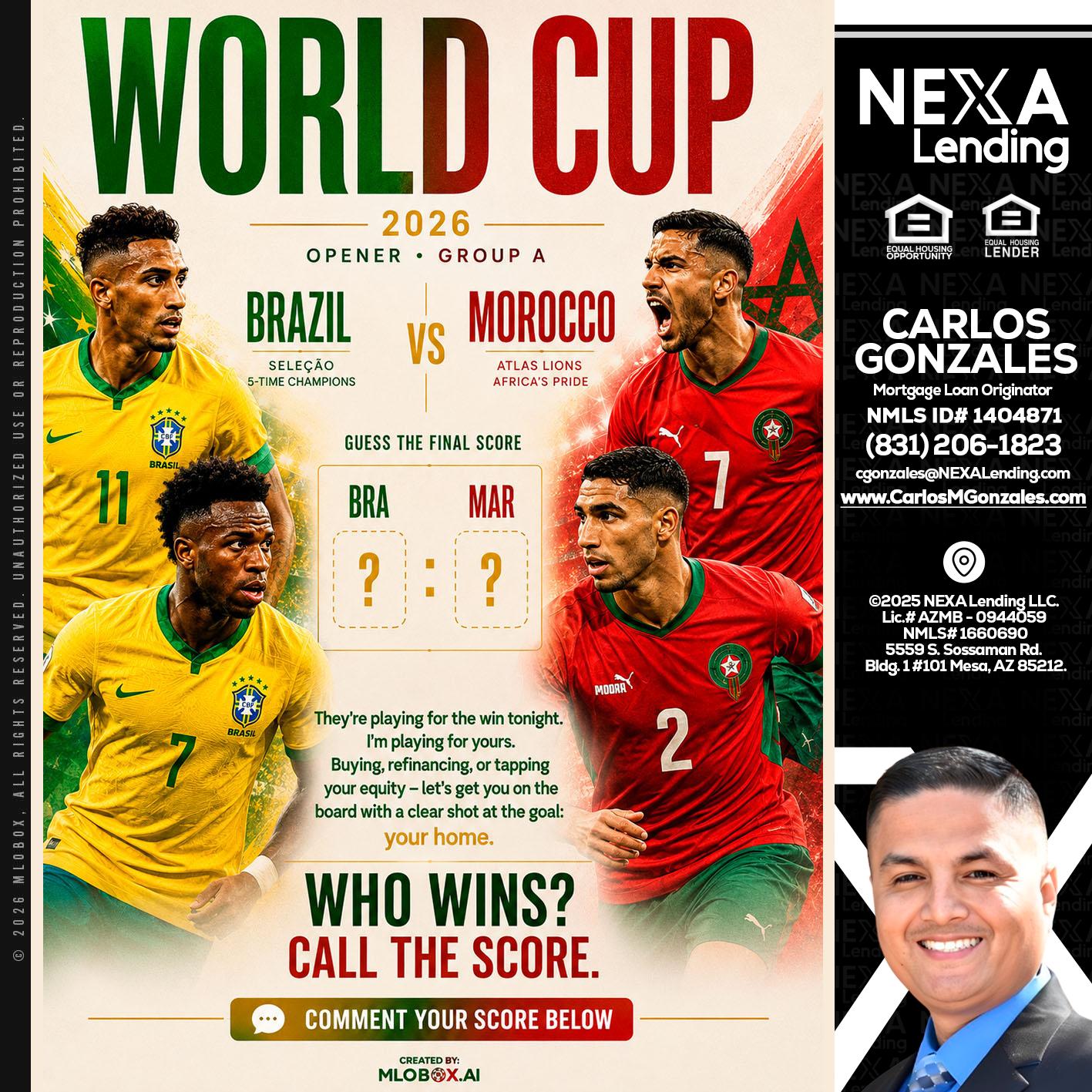 WORLD CUP - Carlos Gonzales -Mortgage Loan Originator