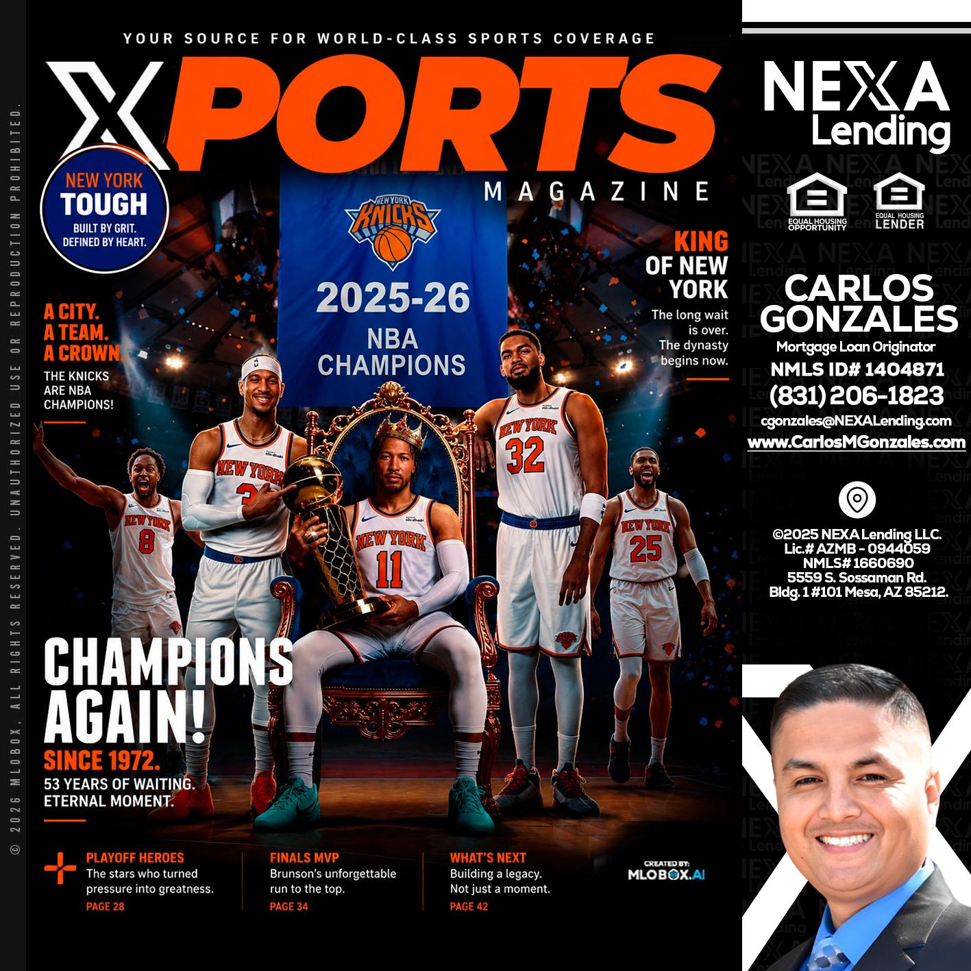 XPORTS MAGAZINE - Carlos Gonzales -Mortgage Loan Originator