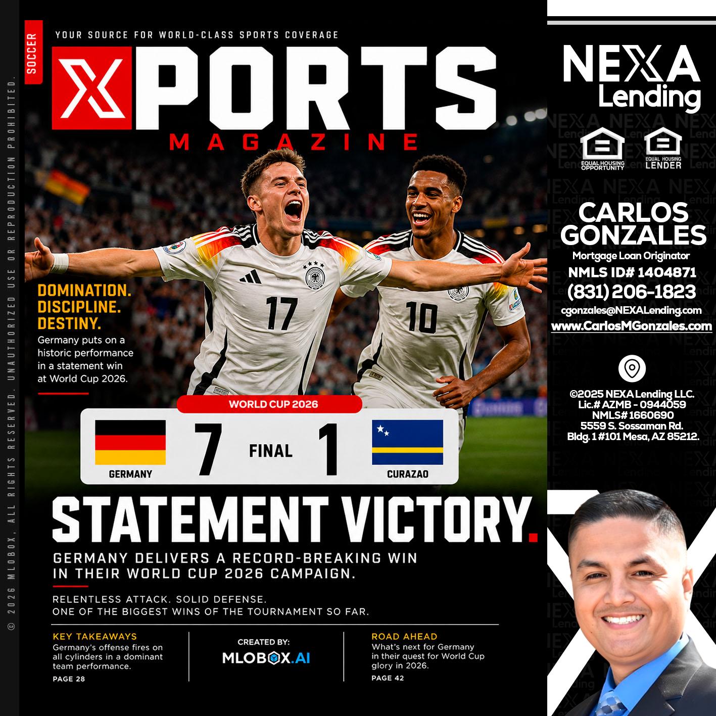 GERMANY VS CURASSAO (7-1) - Carlos Gonzales -Mortgage Loan Originator