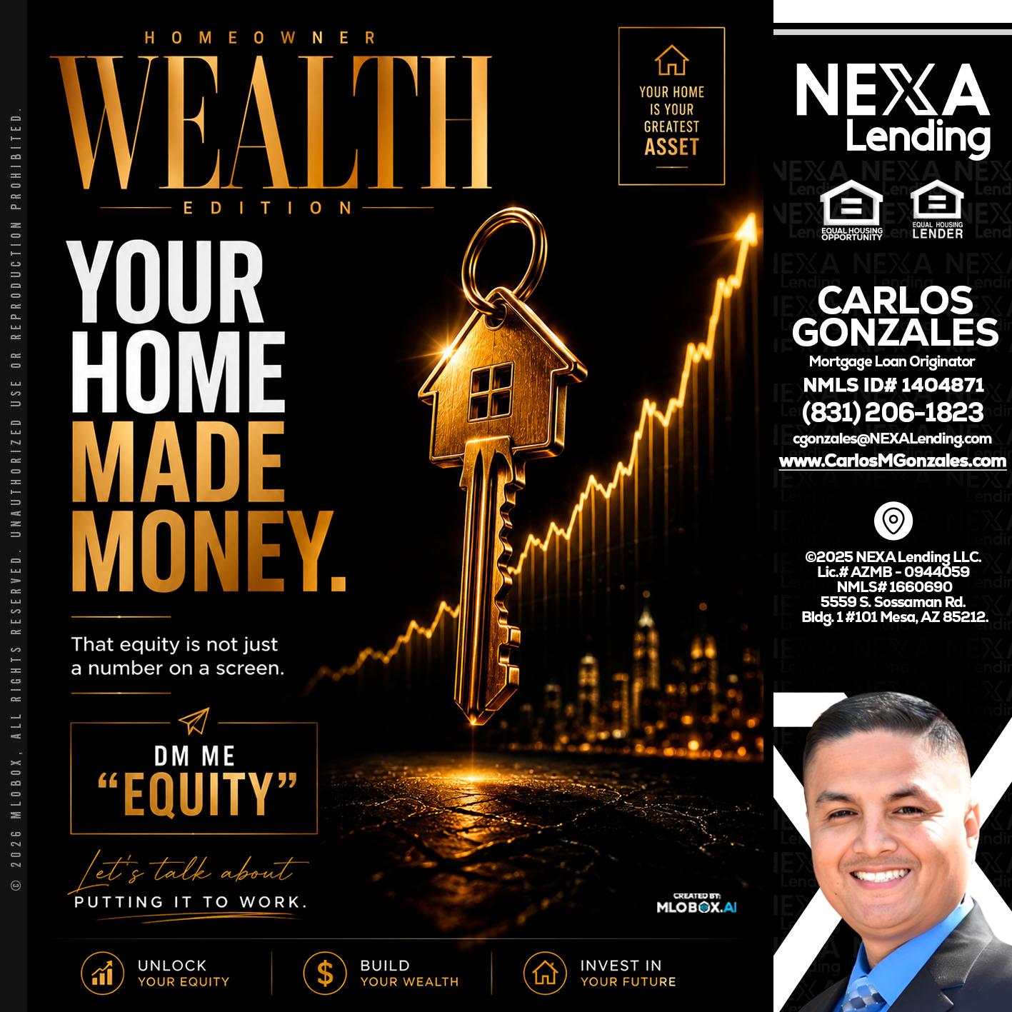 YOUR HOME MADE - Carlos Gonzales -Mortgage Loan Originator