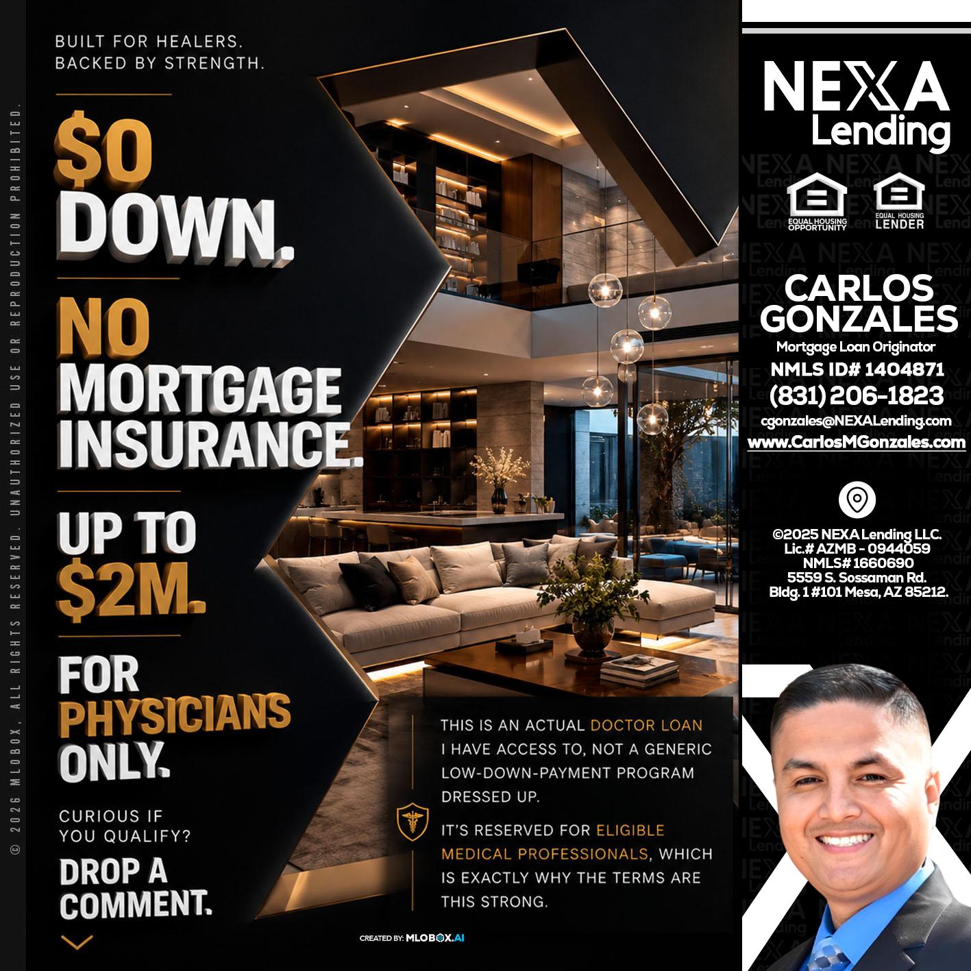 $0 DOWN - Carlos Gonzales -Mortgage Loan Originator