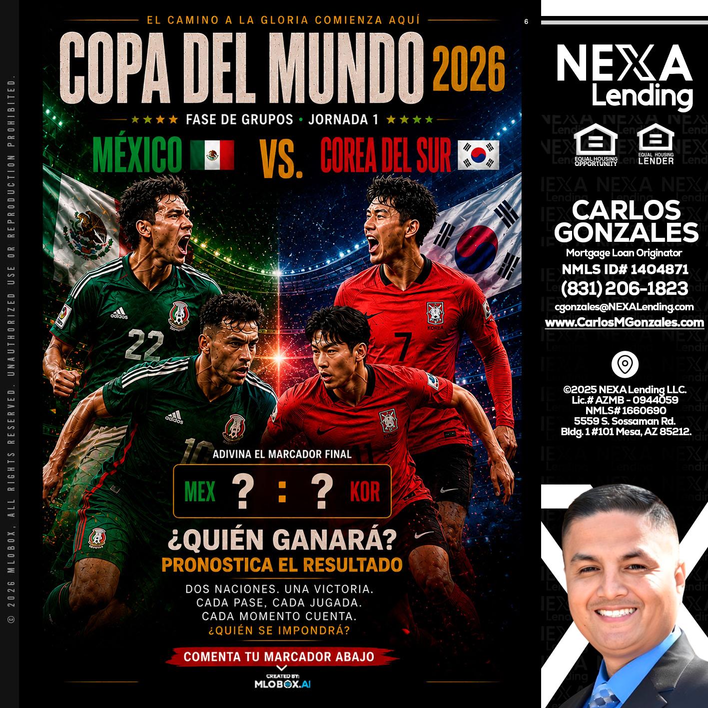 COPA DEL MUNDO 2026 - Carlos Gonzales -Mortgage Loan Originator