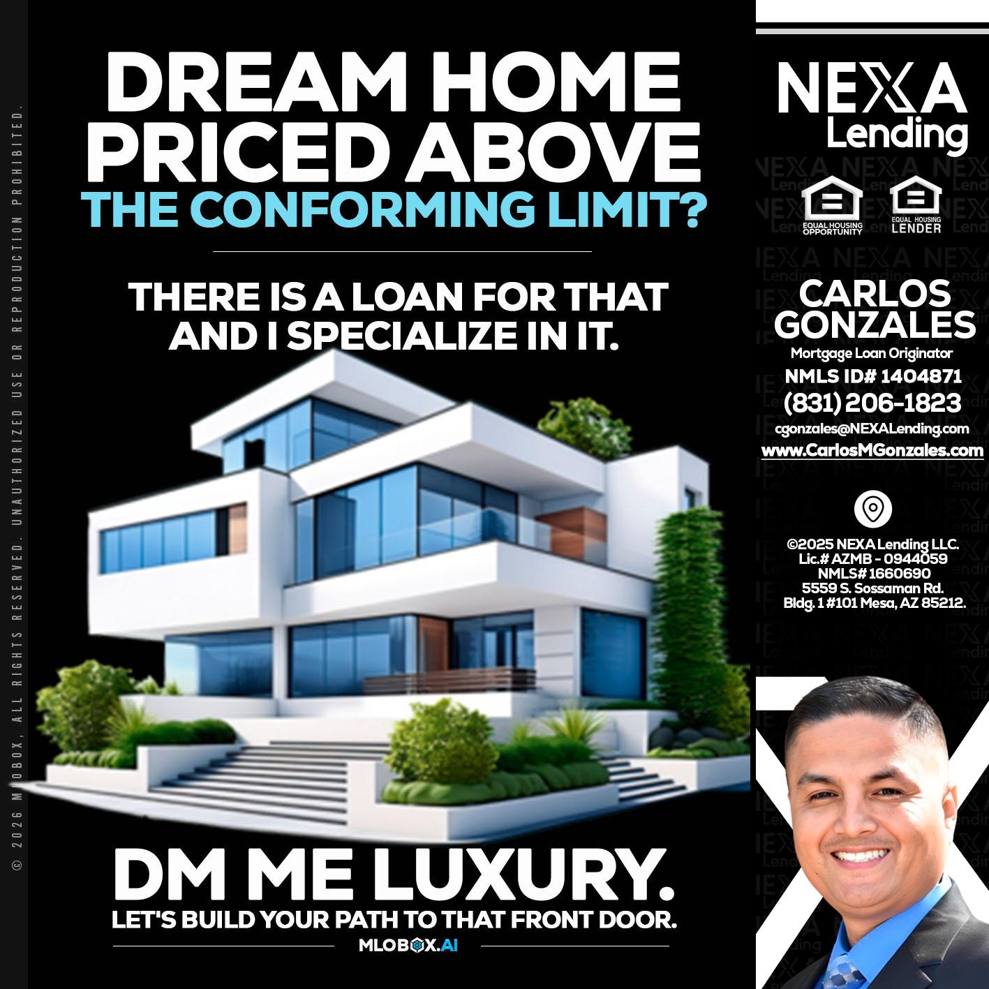 DREAM HOME - Carlos Gonzales -Mortgage Loan Originator