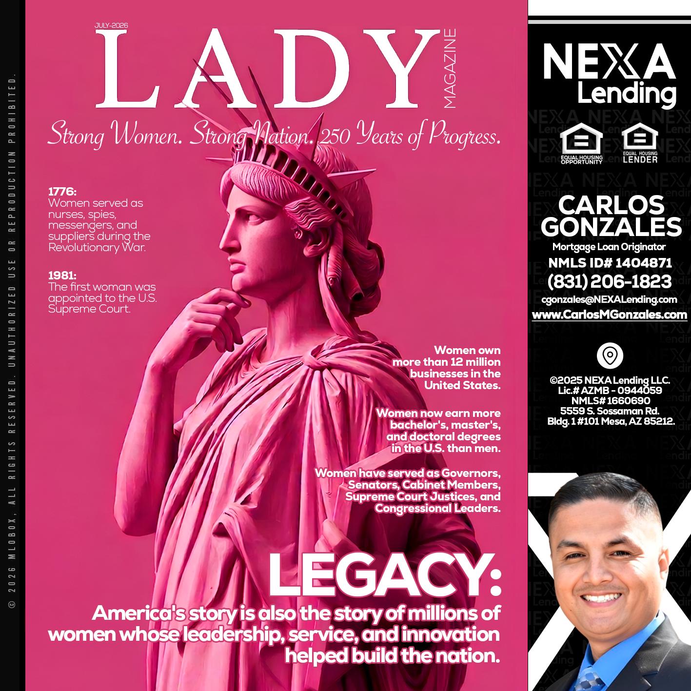 LADY LIBERTY! - Carlos Gonzales -Mortgage Loan Originator