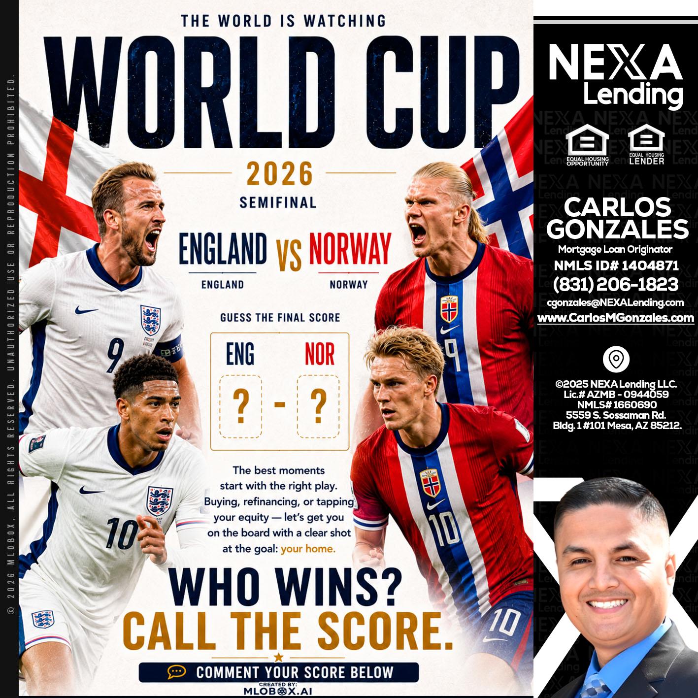 WORLD CUP 2026 - Carlos Gonzales -Mortgage Loan Originator