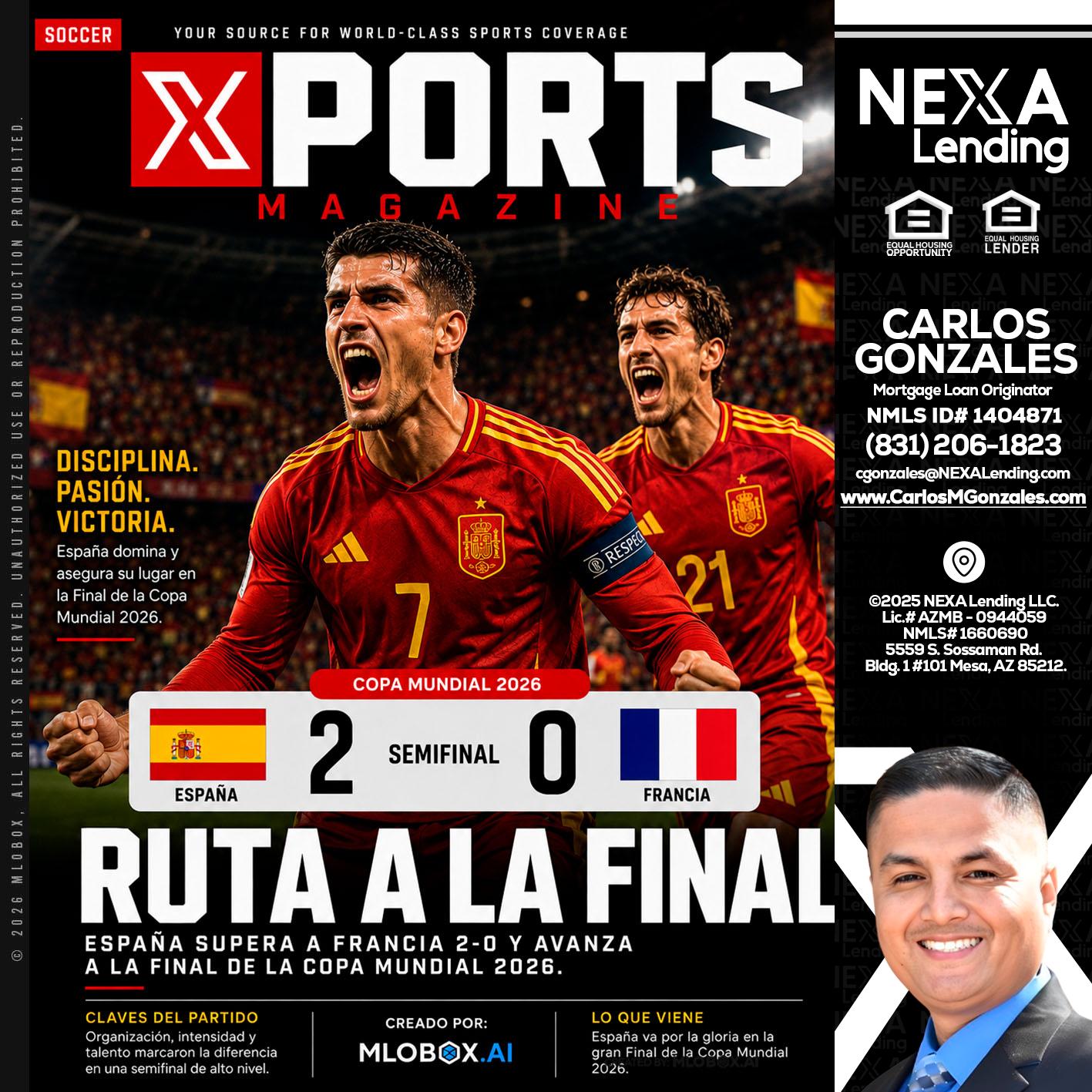 XPORTS COPA MUNDIAL 2026 - Carlos Gonzales -Mortgage Loan Originator