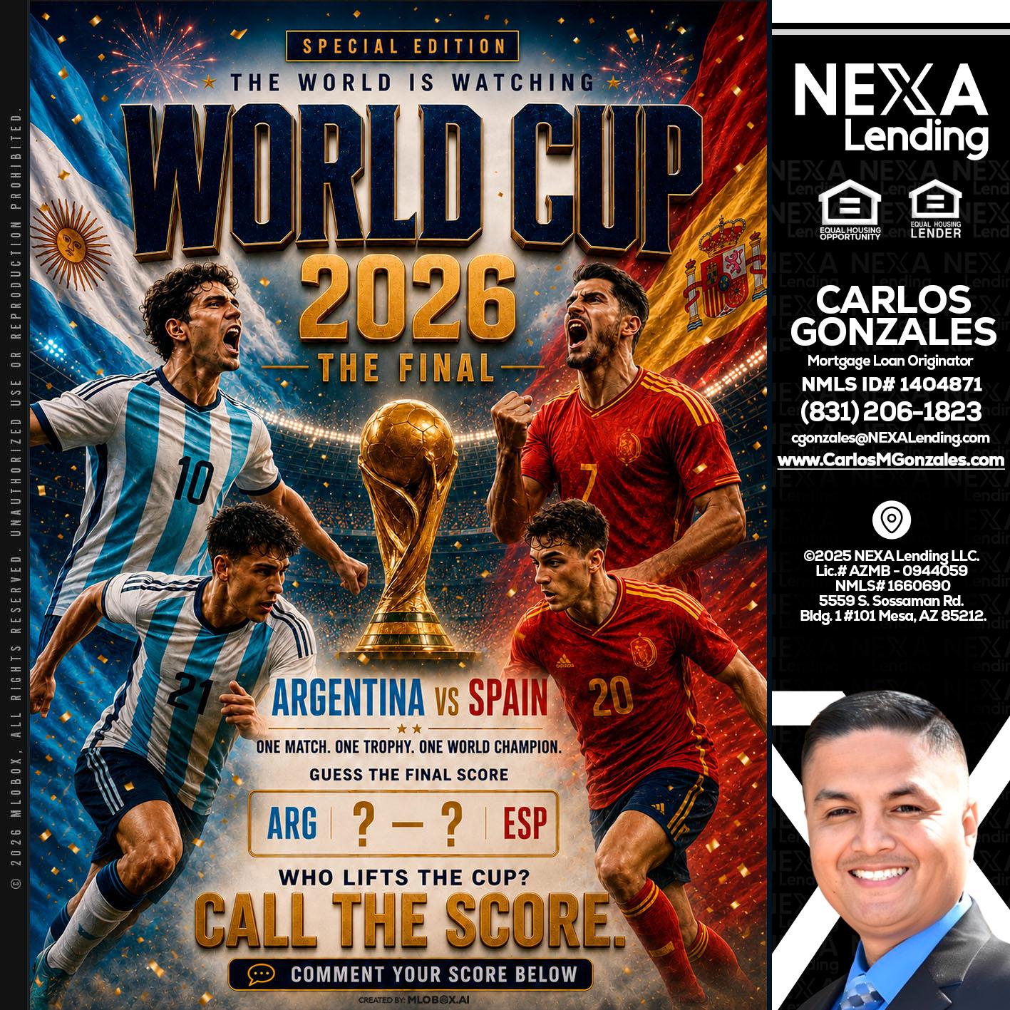 World Cup 2026 finals - Carlos Gonzales -Mortgage Loan Originator