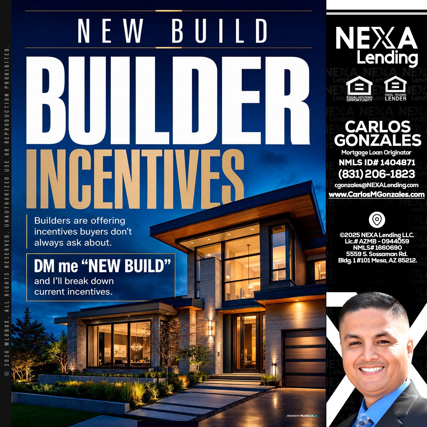 NEW BUILDER - Carlos Gonzales -Mortgage Loan Originator
