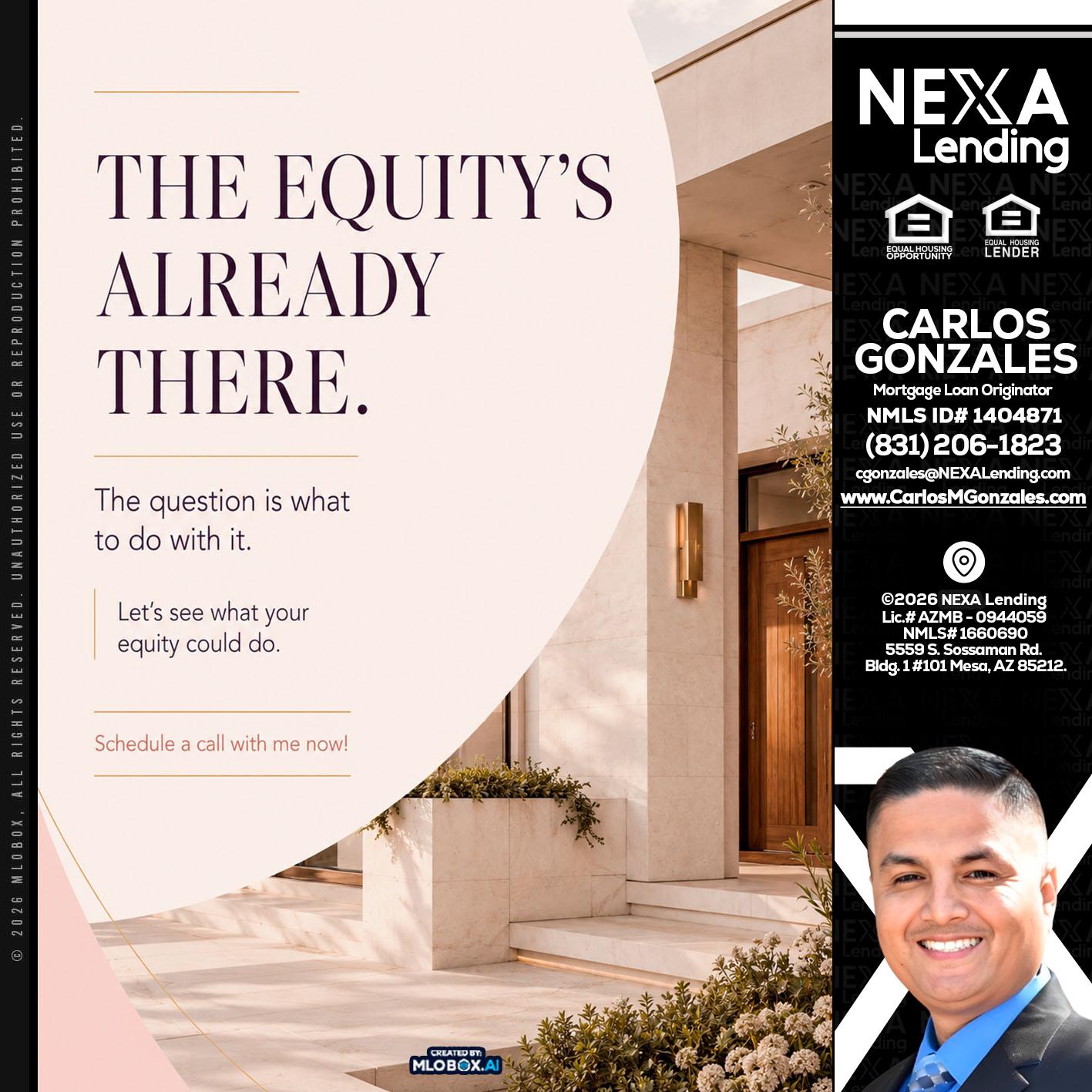 THE EQUITY'S - Carlos Gonzales -Mortgage Loan Originator